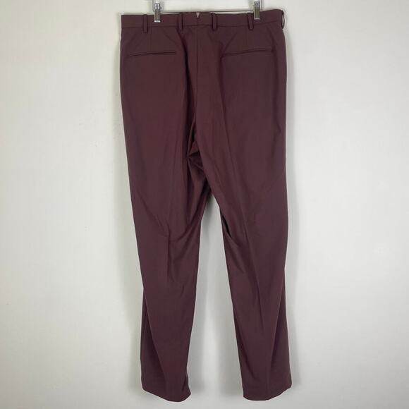 Sene Men’s Soho FlexTech Pants in Maroon Stretch 35x31 - Picture 2 of 6